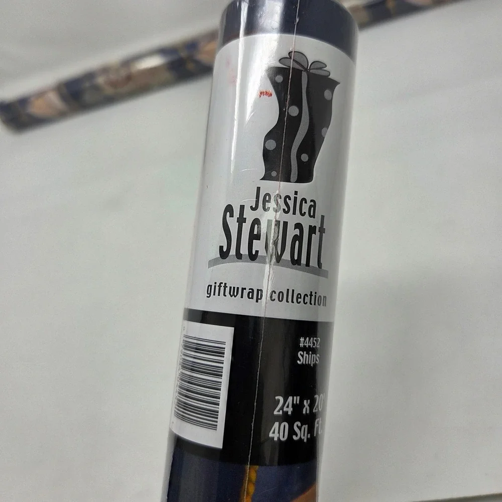 Jessica Stewart Ships Giftwrap 2 Rolls Nautical Navy‎ Blue 24in x 20ft 80 Sq Ft